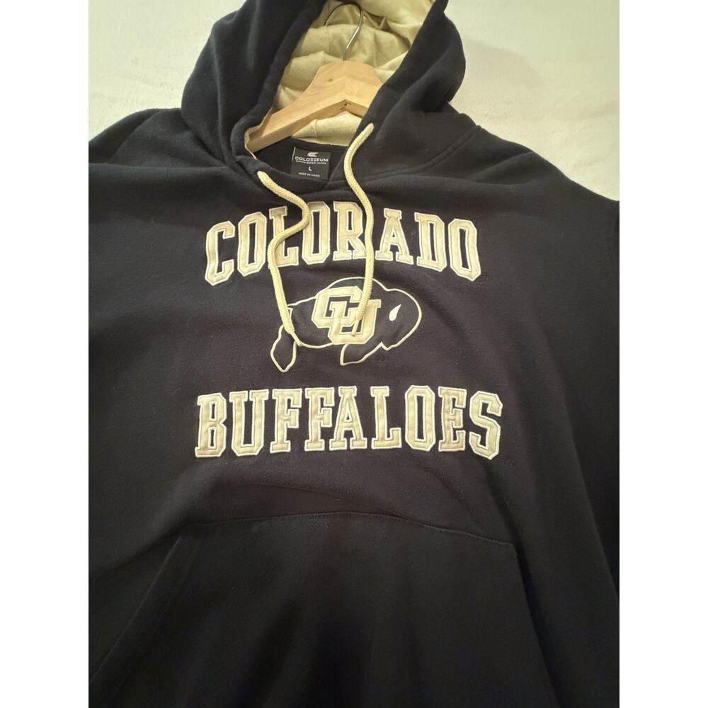 Colosseum Colorado Buffaloes Men's Fleece Pullover Hoodie Black Beige L - Picture 3 of 12